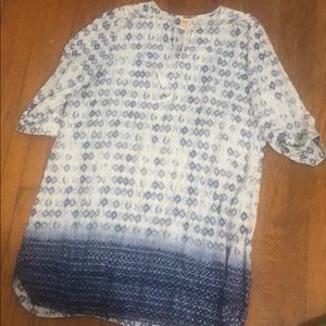 Blue and White Boho Dress